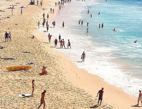 #bondi beach, finish line for the ‘city to surf’ this weekend, good luck to all the runners.. #sunscreen #protectionbeyondtheflags